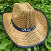 Chapéu de Sol Novo de Aba Larga para Verão Proteção Solar Chapéu de Sol Jazz Praia Chapéu de Cowboy Ocidental Chapéu de Sol Montanhismo ao Ar Livre Pesca Chapéu de Palha