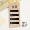 Set de Pinzas para el Cabello de Dibujos Animados Pintura Negra Mate Pinza para Flequillo Cabello 20 Pinzas de Una Palabra En Cajas Pinza Lateral Simple A33
