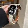 Adecuado para Apple Iwatchs11 Patrón de Cocodrilo Cintura Delgada Doble Cara Piel Genuina Hebilla Magnética S109 Correa de Reloj Se3 Modelo de Mujer