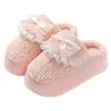 Pantuflas de algodón para mujer invierno 2026 nuevas cálidas de invierno para interior en casa con lazo suela gruesa pantuflas invierno