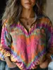 Estación Independiente Transfronteriza Nueva Camisa de Manga Larga para Mujer Estampado Digital 3D Patrón de Graffiti Camisa de Manga Larga de Moda Estampado