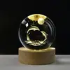 Venda direta da fábrica bola de cristal logotipo gravado padrão interno gravado decoração estrela criativa presente ornamentos de bola de cristal branco