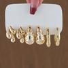 Aretes Colgantes de Degradado de Alto Sentido Nuevo Transfronterizo, Adecuados para Aretes Irregulares Creativos Retro en forma de C