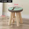 Taburete pequeño de madera maciza para uso doméstico, elegante taburete para cambiarse los zapatos, taburete redondo, taburete bajo para sofá de adulto, banco pequeño al por mayor