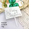 Nueva Marcación Láser Feliz Navidad Decoración de Pastel para Hornear Fiesta de Navidad Tarjeta de Pastel Acrílica