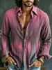 Camisa de Manga Larga Casual con Estampado Floral Artístico de Nuevo Estilo Transfronteriza con Impresión Digital 3D, Hecha a Medida, Pedido Mínimo Una Pieza