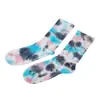 Meias Kuluo Jin Estilo Ins Moda Tendência Tie-Dye Coloridas Algodão Puro Meio da Panturrilha Cor Arco-Íris Leggings de Tubarão Meias Casuais
