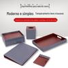 Conjunto de artigos de couro para quarto de hotel, artigos de couro personalizados para quarto, caixa de armazenamento de consumíveis, bandeja de couro, logotipo personalizável