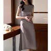 Elegante Vestido Chaleco sin Mangas de Diosa para Mujer, Nuevo Diseño Primavera Temprana 2026, Vestido Único y Estilizador con Abertura