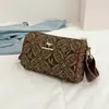 Bolsa Feminina Europeia e Americana Estampada Transfronteiriça, Bolsa Transversal Simples Personalizada para o Dia a Dia, Bolsa de Ombro de Grande Capacidade com Textura de PU Leve Luxo