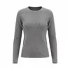 PRETY Ropa de punto de lujo de alta gama con cuello en V para mujer, corte entallado, cuello Henley, capa base, ropa interior de lana