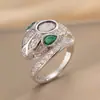 Anillo Exquisito Super Brillante de Circonita para Niñas, Lujo Accesible y Anillo de Apertura Ajustable de Gama Alta, Baño de Oro Real Simple