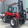 Fabricante Original Montacargas de Cuatro Ruedas Alimentado por Combustible 3 Toneladas 5 Toneladas Sitio de Construcción Montacargas de Dirección Frontal Montacargas Multifunción Todoterreno