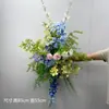 Arranjos de Flores para Chão de Casamento com Tema Floresta, Flores de Casamento, Arranjos de Orquídeas Phalaenopsis Verdes, Montagem de Painel de Boas-Vindas, Decorações Florais para Corredor de Palco T