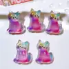 Pegamento Ab de Dinosaurio Degradado Parche de Resina con Purpurina Perlada Material Hecho a Mano Pegamento en Crema Funda para Teléfono Celular Accesorios para el Cabello DIY