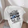 [Código Europeo Transfronterizo] Camiseta de Cuello Redondo Algodón Puro 180g Patrón de Coche y Cerveza--Personalizado
