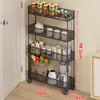 Estante de almacenamiento para colgar en la puerta, organizador de frutas y verduras para cocina, multicapa, carrito de almacenamiento móvil para uso doméstico