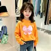 Camiseta de Manga Larga para Niña 2026 Nueva Moda Primavera/Verano Estilo Coreano Algodón Puro Dibujos Animados Top para Niños Mayores
