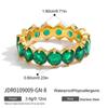Europa y Estados Unidos INS viento joyería roja neta oro de 18 quilates acero inoxidable incrustado anillo de circón verde moda para damas anillo versátil