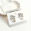 Pendientes de acero de titanio de alta calidad, de venta caliente, modernos, nuevos, que conservan el color, para mujer, estilo de moda europeo y americano versátil de lujo ligero