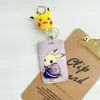 Pikachu Dibujo Animado Lindo Set de Tarjetas de Estudiante Creativo Set de Tarjetas Telescópico Set de Tarjetas de Autobús Tarjeta de Acceso Hebilla Colgante Antiperdida para Mochila