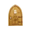 Casa de Muñecas Transfronteriza Casa de Muñecas Puerta Vintage Cuento de Hadas Cabaña de Campo Madera 3D Puerta de Cuento de Hadas Kit de Manualidades