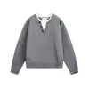 Design Casual Transfronteiriço Peça Dupla Suéter com Botões Gola Redonda para Homens, Primavera Simples Versátil Malha Tendência