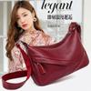 Amazon Venta Caliente Bolso de Cuero Suave para Mujer Moda Retro Bolso de Hombro Cruzado Bolso Sencillo para Madre Bolso Portátil para Axila Venta al por Mayor
