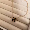 Versión Alta Collar de Esmalte con Letra H de Hermes Color Pieza Completa Nivel de Contador CNC Collar para Clavícula para Mujer Chapado en Oro Venta al por Mayor
