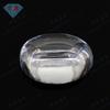 Huagang Gem Em Forma De Ovo Plana Liso Branco Zircão Pedra Nua Oval Branco Zircônio Arco Sintético Imitação Broca Nua