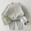 25 Ropa de Bebé Otoño Estilo Coreano Ropa de Bebé Traje Infantil Conjunto de Otoño para Recién Nacidos Top de Manga Larga Conjunto Falso de Dos Piezas