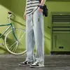 Jeans de Perna Larga Estilo Primavera e Outono Americano Masculino High Street Retrô Soltos com Cordão Retos Casuais Calças Longas Calças de Chão