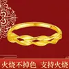 Nuevo Anillo de Paz Dorado Arena Vietnamita, Oro de Imitación, Popular en Xiaohongshu, Diseño Abierto de Nicho, Se Puede Quemar, Artículo Más Vendido