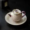 Tetera de Cerámica Roja Pintada a Mano de la Dinastía Tang y Song con Zorro de Nueve Colas, Filtro de Agujero de Bola, Taza de Té Estilo Antiguo para Uso Doméstico