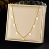 Moderna, Sencilla, Versátil, Diaria Pulido Acero Inoxidable Chapado en Oro Forma de Corazón Cadena Lateral Joyería Clavícula Collar