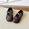 Zapatos de Cuero Cómodos con Suela Suave para Niñas 2026 Primavera y Verano Nuevo Estilo Antideslizantes Resistentes al Desgaste Velcro Moda Boca Baja Zapatos de una Sola Pieza