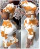 Traje corto de dos piezas con estampado, cuello redondo y falda de cadera, ropa para mujer, Amazon transfronterizo europeo y americano 2024