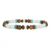 Pulseira de Contas de Madeira Turquesa Estilo Boêmio Popular Europeu e Americano Moda Masculina Personalidade Surfer Pulseira Emendada de Casca de Coco