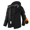 CrossOzon Tamanho Grande Outono e Inverno Nova Jaqueta de Algodão Quente Masculina com Veludo Espesso à Prova de Vento à Prova d'Água para Montanhismo ao Ar Livre Masculina
