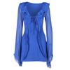 JY23442 Verano Nuevo Falda de Cadera Estilo Chica Caliente Sexy Ajustado Manga Larga con Volantes Vestido de Tirantes Mujer