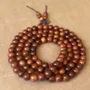 Pulsera de Cuentas Budistas de Madera Preciosa Roja de 108 Cuentas, Cuentas de Sándalo Multi-Círculo, Ébano Negro, Sándalo Verde, Palosanto Negro