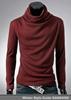 Camiseta de Color Sólido para Hombre Otoño e Invierno Camiseta Base ebay Nuevo Diseño de Cuello Alto Camiseta para Hombre Coreana