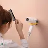 Estante para secador de pelo, estante de almacenamiento para baño, estante para secador de pelo montado en la pared, estante para secador de pelo sin perforaciones para inodoro