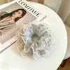 Goma de pelo scrunchie vintage versátil extragrande para adultos, elegante scrunchie floral para coleta