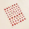 Pegatinas de Estrella de Cinco Puntas para Uñas, Tamaño Irregular, Estrellas Chuecas, Estrellas Rojas y Blancas de Cinco Puntas, Calcomanías Ultra Finas para Uñas