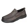 Laoren Tou Zapatos de Cuero de Negocios Transfronterizos para Hombre Piel de Vaca de Primera Capa Padre de Mediana Edad Suela Gruesa Antideslizante Transpirables Zapatos de Caña Baja 225052