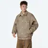 Chamarra Camisa para Hombre 2025 Primavera y Otoño Retro Americano Gabardina Tie-Dye Chamarra Casual para Hombre Solapa Prenda Superior