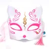 Máscara máscara de gato feminina máscara de gato de meia face pintada à mão máscara antiga máscara de raposa anime rosto de gato feminino e masculino