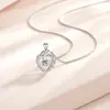 Collar transfronterizo de plata de ley 925 para mujer, diseño de nicho de lujo ligero, colgante de amor inteligente, cadena de clavícula simple, regalo de cumpleaños
