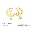 Pendientes de gato lunar, estilo cuento de hadas para niñas, lindos y dulces pendientes de maullido, elegantes pendientes de nicho, accesorios